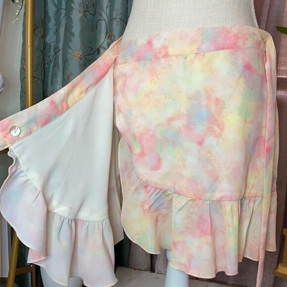 Chelsea & Violet Tie Dye Ruffle Wrap Skirt - Picture 12 of 16